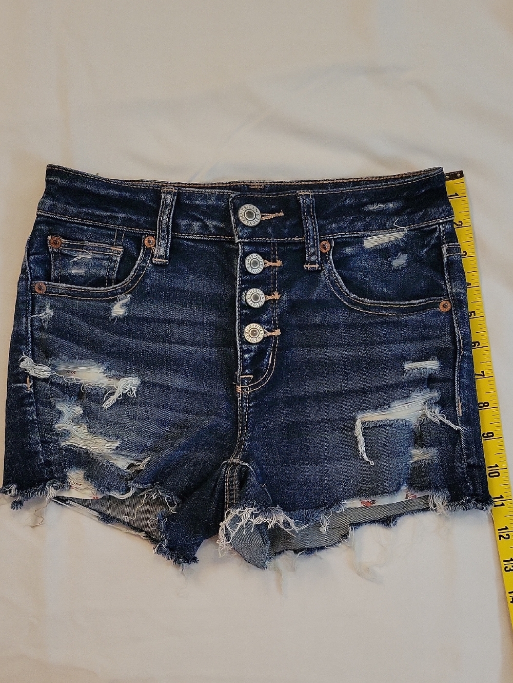 American Eagle Next Level Stretch Hi Rise Shortie Jean Shorts